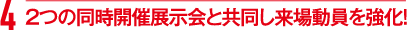 2つの同時開催展示会と共同し来場動員を強化！